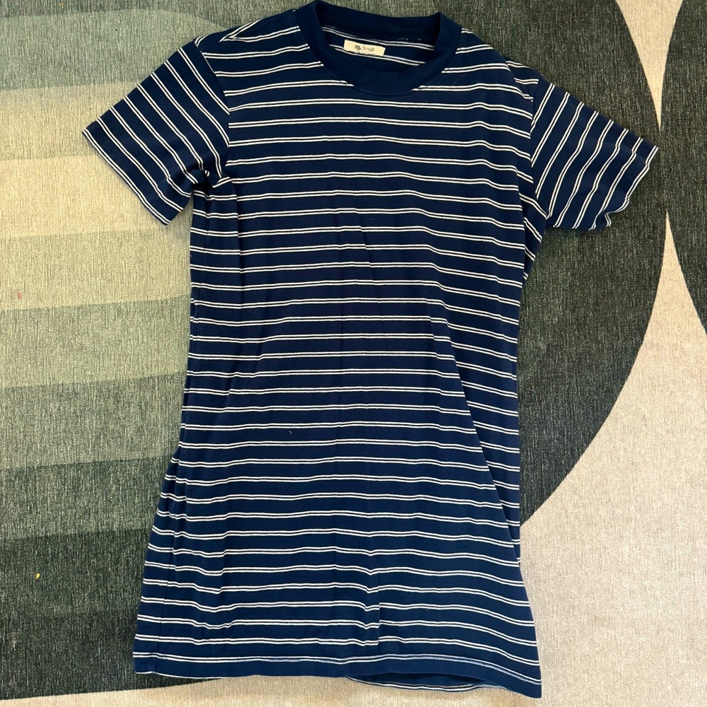 Madewell t-shirt Dress Navy Stripes size XS